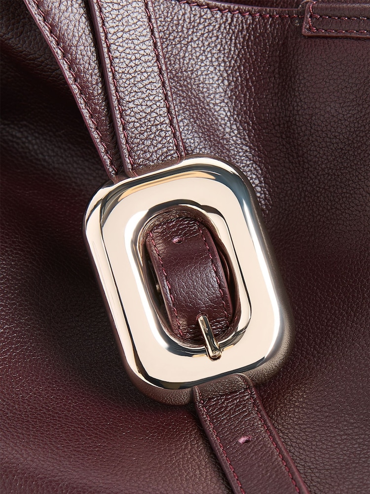 Whistles Red Mabel Buckle Detail Tote Bag - Image 4 of 4