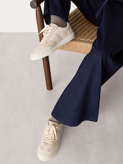 Whistles White Suede Leather Mix Trainers - Image 2 of 4