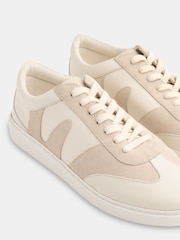 Whistles White Suede Leather Mix Trainers - Image 3 of 4