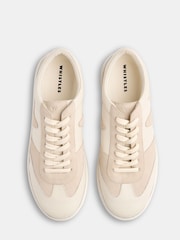 Whistles White Suede Leather Mix Trainers - Image 4 of 4