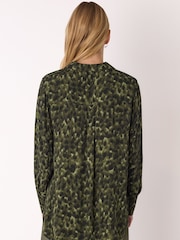 Whistles Green Animal Print Collared Shirt - Image 2 of 5