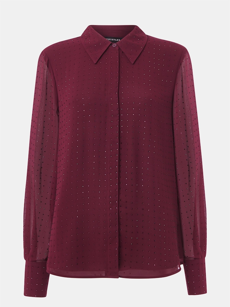 Whistles Red Hot Fix Sheer Shirt - Image 5 of 5