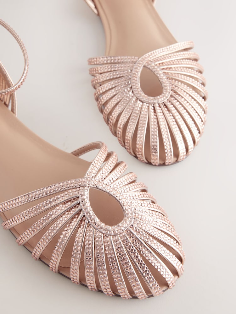 Rose Gold Forever Comfort® Bling Two Part Flats - Image 4 of 4