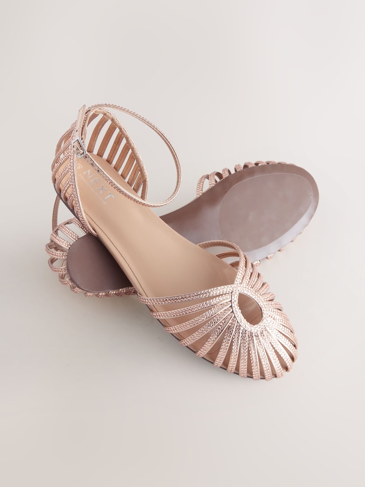 Rozā zelts - Forever Comfort® Bling divdaļīgi plakanie apavi - Attēls 8 no 8