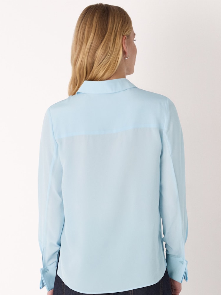 Whistles Light Blue Ultimate Silk Shirt - Image 2 of 5