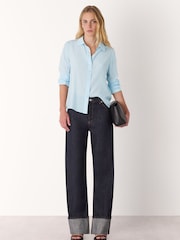 Whistles Light Blue Ultimate Silk Shirt - Image 3 of 5