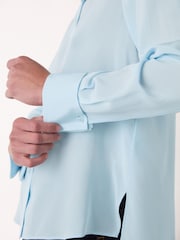 Whistles Light Blue Ultimate Silk Shirt - Image 4 of 5