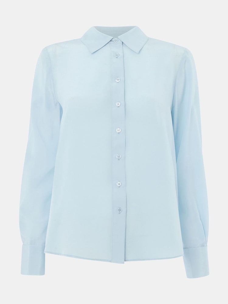 Whistles Light Blue Ultimate Silk Shirt - Image 5 of 5