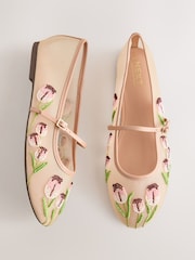 بيج - Forever Comfort® Mesh Tulip Maryjanes - Image 1 of 5