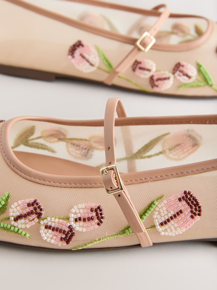 Nude Forever Comfort® Mesh Tulip Maryjanes - Image 10 of 10