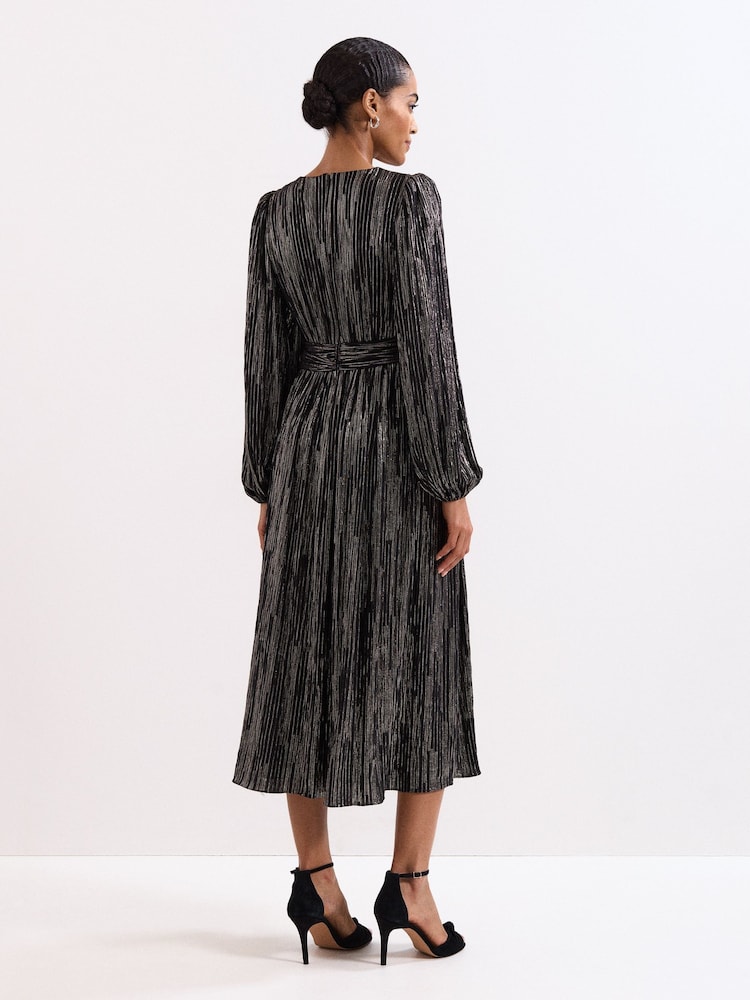 Phase Eight Black Emre Stripe Dress - Image 2 of 7 Phase Eight Black Emre Stripe Dress - Image 2 of 7
