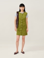 Omnes Green Bunni Mini Sleeveless A-Line Cord Dress - Image 1 of 5