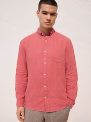 Roșu - Mânecă lungă - Cămașă de in - Imaginea 1 din 8