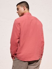 Roșu - Mânecă lungă - Cămașă de in - Imaginea 3 din 8