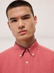 Roșu - Mânecă lungă - Cămașă de in - Imaginea 4 din 8