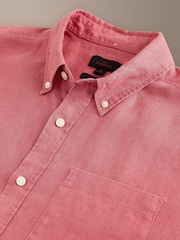 Roșu - Mânecă lungă - Cămașă de in - Imaginea 8 din 8