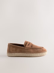 Tan Brown Suede Espadrille Loafers - Image 4 of 7