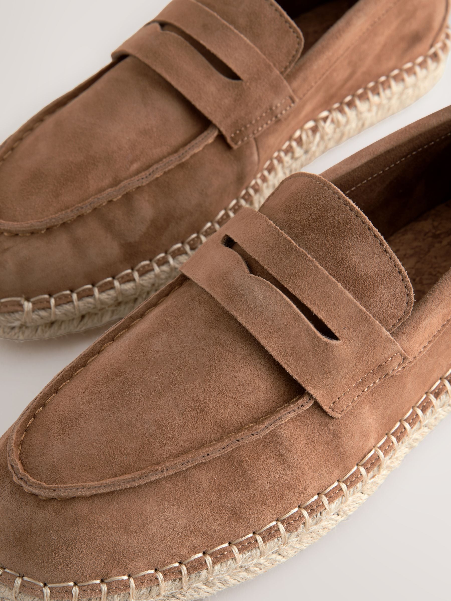 Buy Tan Brown Suede Espadrille Loafers from Next USA