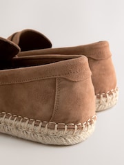 Tan Brown Suede Espadrille Loafers - Image 6 of 7