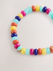 Multicolour Bright Beaded Stretch Bracelet - Image 6 of 6