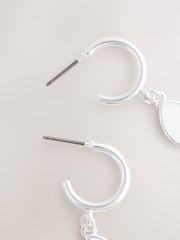 Silver Tone Semi-Precious Stone Hoop Earrings - Image 3 of 3