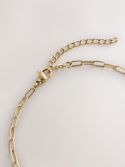 Gold Tone Waterproof Stainless Steel Sparkle Drop Anklet - Image 6 of 6