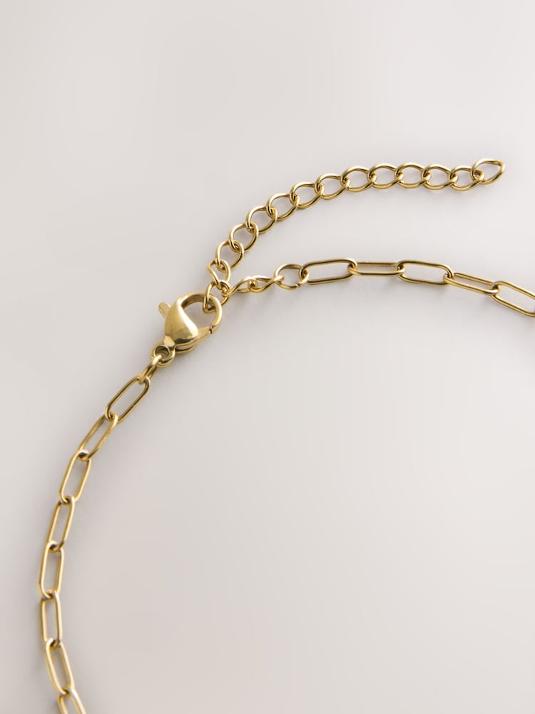 Gold Tone Waterproof Stainless Steel Sparkle Drop Anklet - Image 6 of 6
