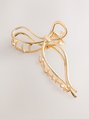 Gold Tone Metal Bow Claw Clip - Image 1 of 3