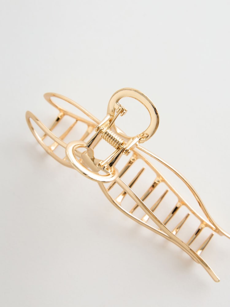 Gold Tone Metal Bow Claw Clip - Image 3 of 3