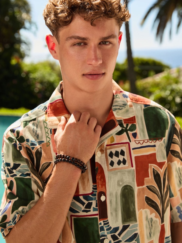 オレンジ - プリント半袖シャツ - 画像 1 / 5