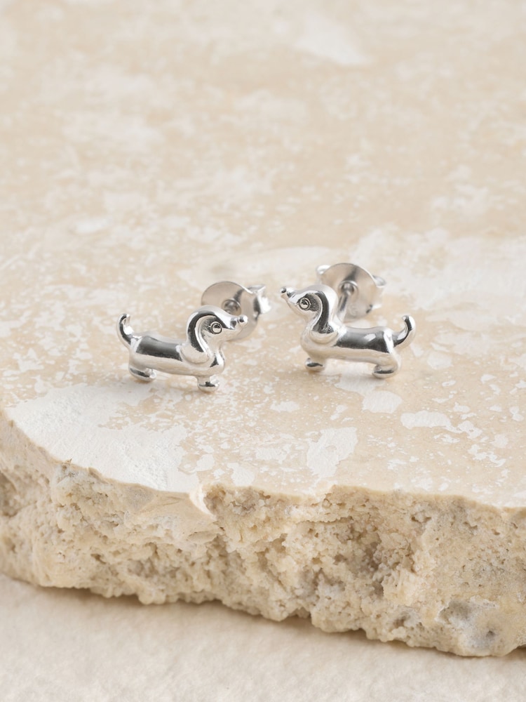 Sterling Argent - Sausage Dog Stud Earrings - Image 1 de 5