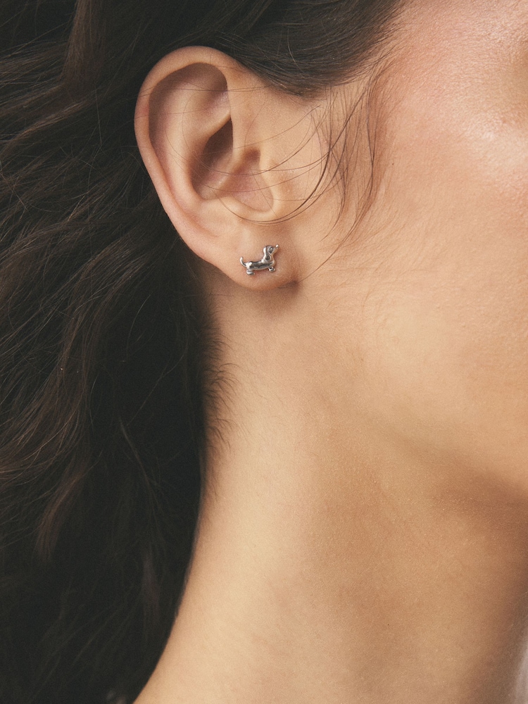 Sterling Argent - Sausage Dog Stud Earrings - Image 2 de 5