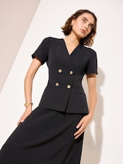 Friends Like These Button Front 2-in-1 Tailored Maxi Dress - Պատկեր 2 4-ից