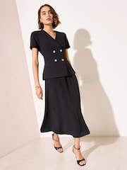 Friends Like These Button Front 2-in-1 Tailored Maxi Dress - Պատկեր 3 4-ից