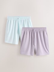 Blue/Pink Soft Touch Lightweight Shorts 2 Pack - Image 1 of 5