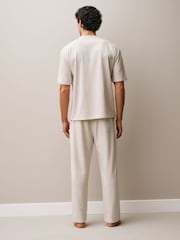 Light Grey Regular Fit Soft Touch Lightweight T-Shirt and Joggers Set - Image 3 of 13