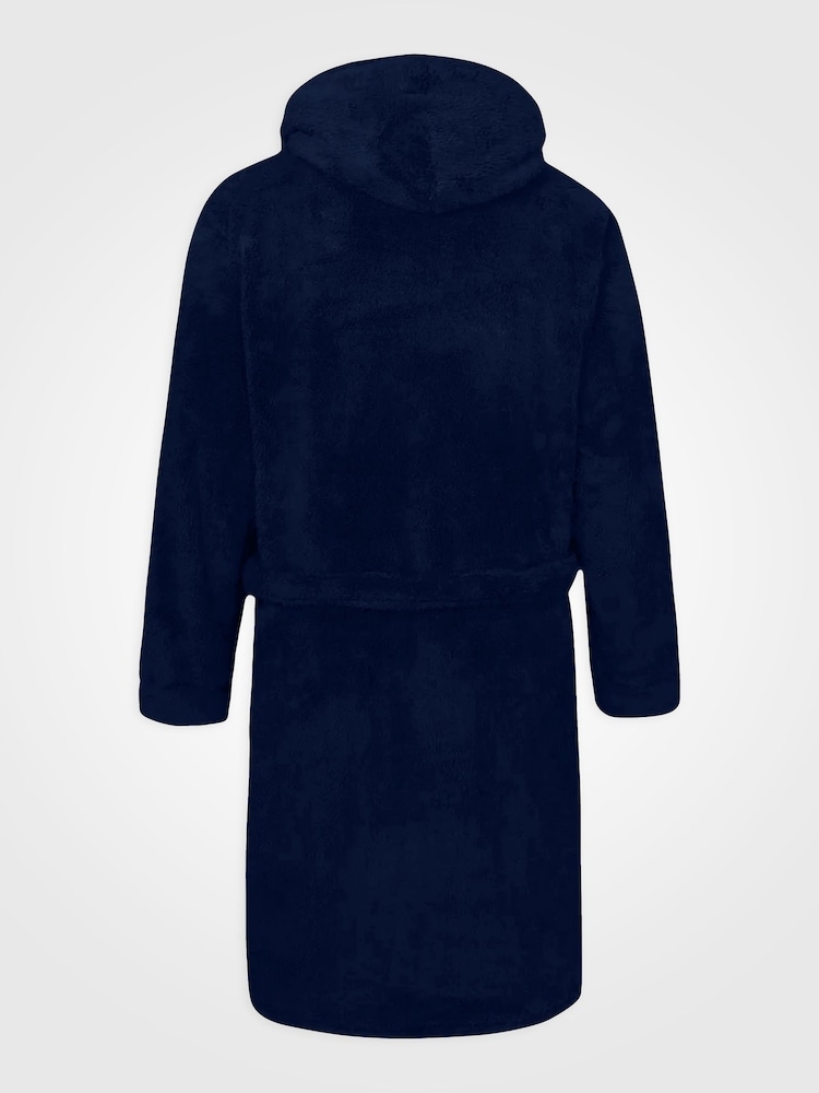 D555 Blue Newquay 2 Supersoft Dressing Gown With Hood - Image 7 of 7 D555 Blue Newquay 2 Supersoft Dressing Gown With Hood - Image 7 of 7