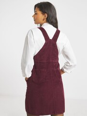Simply Be Red Cord Mini Dungaree Dress - Image 2 of 4