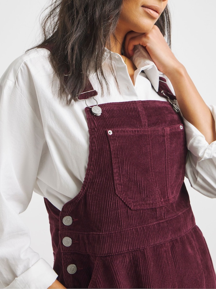 Simply Be Red Cord Mini Dungaree Dress - Image 4 of 4 Simply Be Red Cord Mini Dungaree Dress - Image 4 of 4