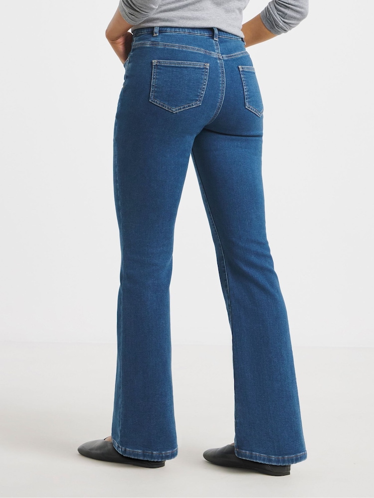 Simply Be Blue Flare Leg Cosy Jeans - Image 2 of 4