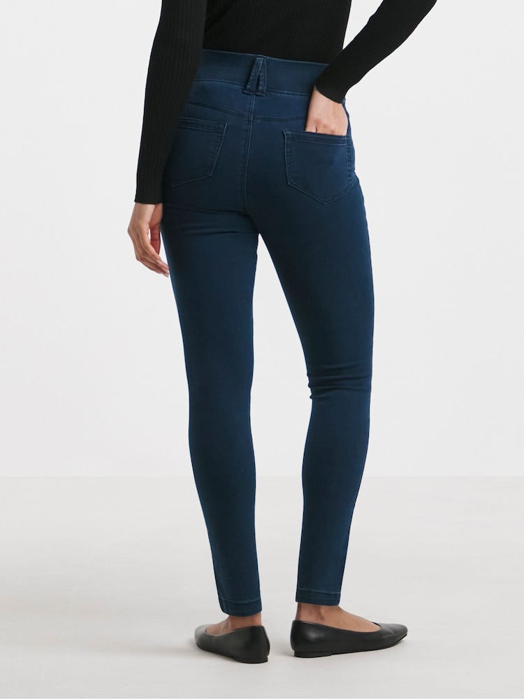 Simply Be Blue Skinny Pull On Jeggings - Image 2 of 4 Simply Be Blue Skinny Pull On Jeggings - Image 2 of 4