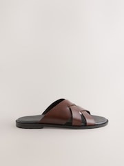 Tan Brown N. Premium Leather Weave Sandals - Image 4 of 7