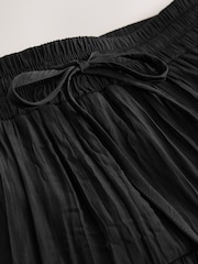 أسود - تنورة قصيرة ذات طبقات مجعدة - صورة 10 من 11