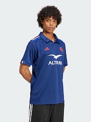 adidas Blue France Rugby Home Football Shirt - Image 1 of 5