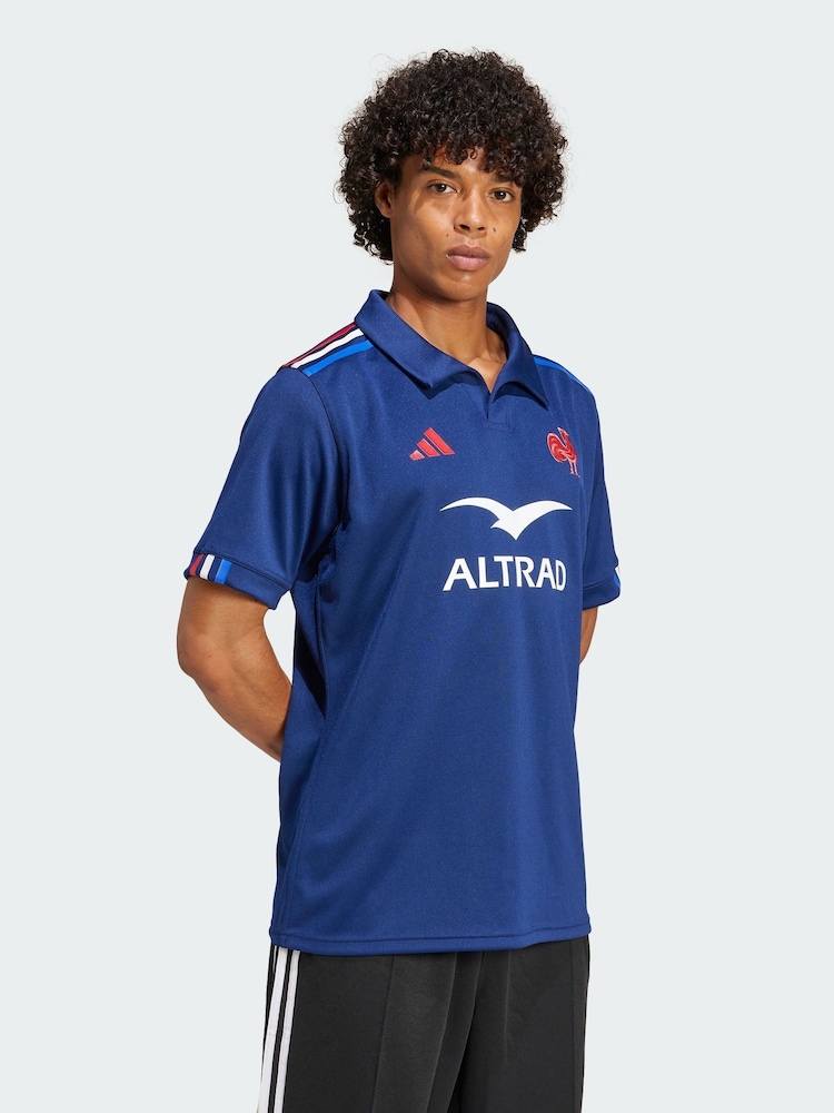 adidas Blue France Rugby Home Football Shirt - Image 1 of 5
