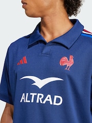 adidas Blue France Rugby Home Football Shirt - Image 3 of 5
