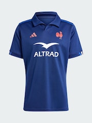 adidas Blue France Rugby Home Football Shirt - Image 5 of 5