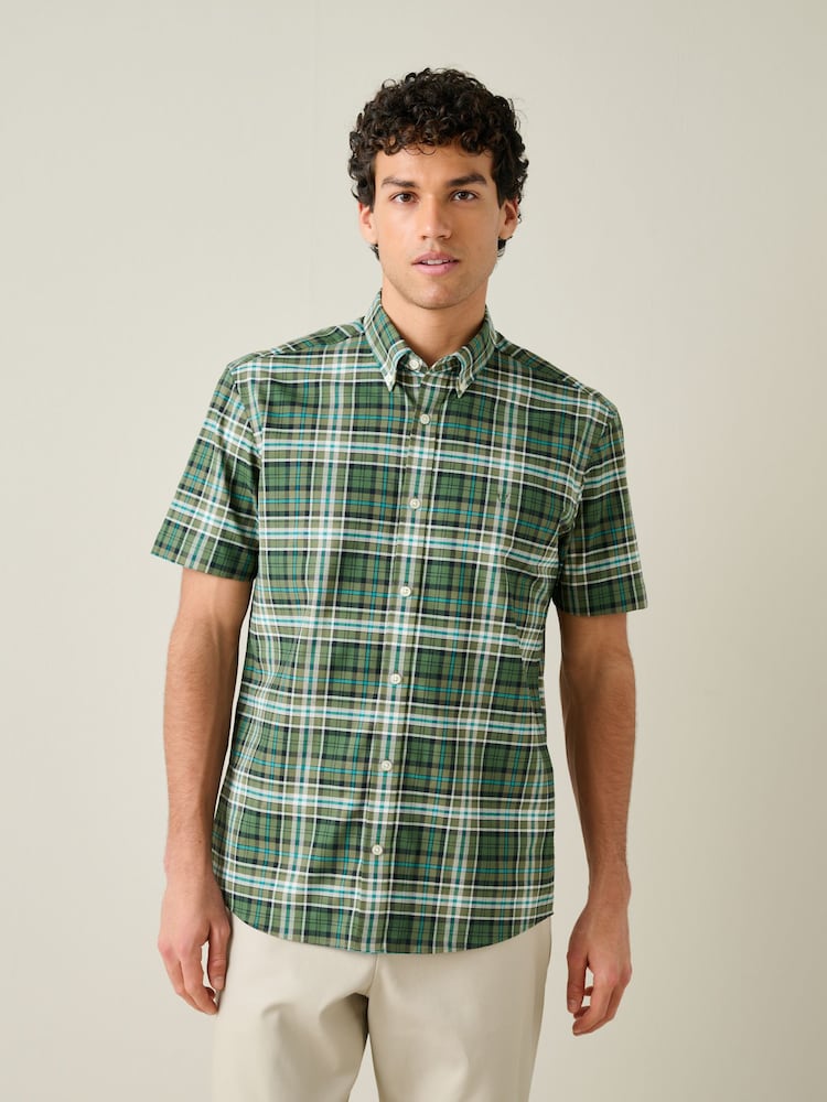 Green Check Trident Short Sleeve Shirt - Image 1 of 8