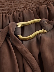 Schokoladenbraun - Belted Chiffon Maxi Skirt - Bild 8 von 8