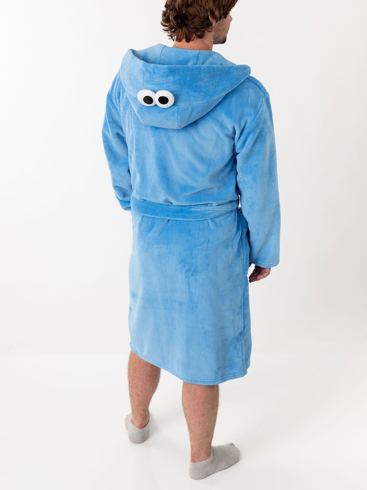 Vanilla Underground Blue Sesame Street Cookie Monster Hooded Bath Robe - Image 2 of 5